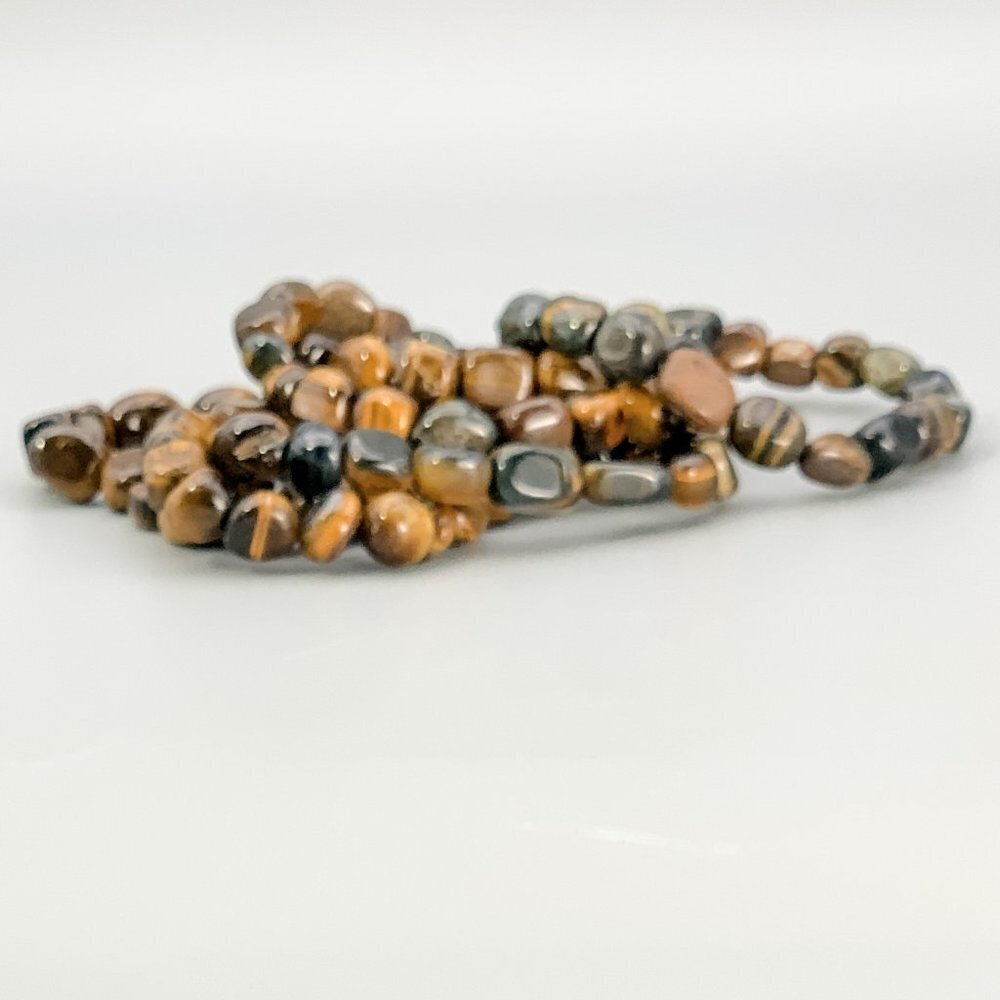 Tiger's Eye Chakra Bracelet Tumbled Polished Stone - Picture 3 of 6